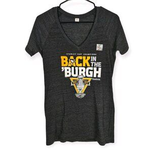 Women's Pittsburgh Penguins Back In The Burgh T-Shirt Gray Size M Stanley Cup